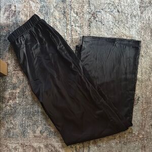 Vici Black Satin Wide-Leg Pants